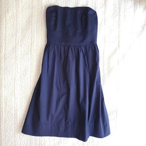 Strapless Dress Dark Blue, Women's Small, Body Central Bow Mini Dress